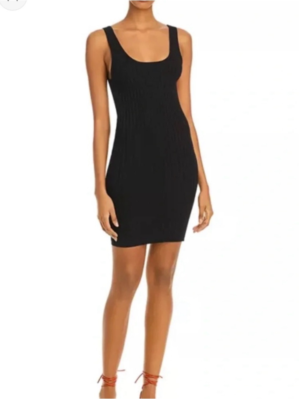 Aqua Black Ribbed Sleeveless Dress